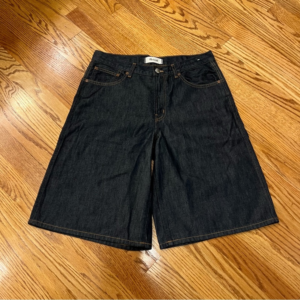 NEW Madewell V-Waist Bermuda Shorts Size 28 Dark Wash Baggy NY998 - Picture 2 of 9